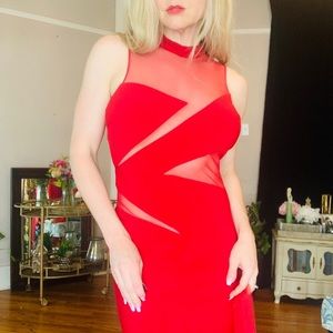 Sexy red Night Moves gown SZ6 with cut outs